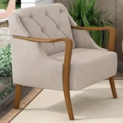 Kit 2 Poltronas Decorativas para Sala de Estar Capitonê Lapa Z32 Linho