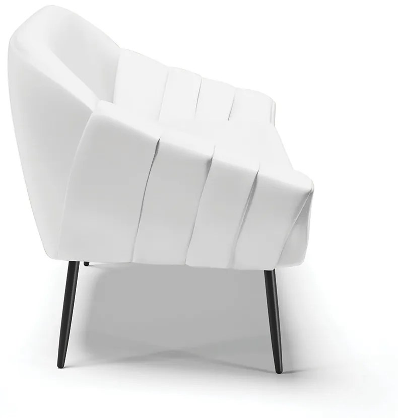 Namoradeira Giovana 02 Lugares Corino Pés Palito de Ferro - D'Rossi - Branco