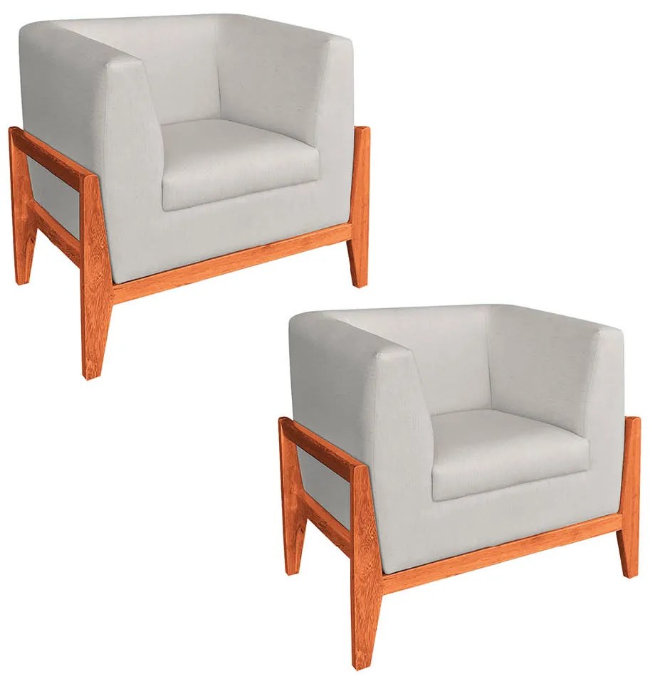 KIT 02 POLTRONAS LUCY LINHO BEGE A19 BAS