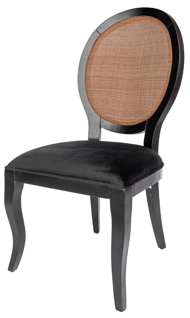 Cadeira Medalhão Delicate Palha - Preta Provençal Kleiner