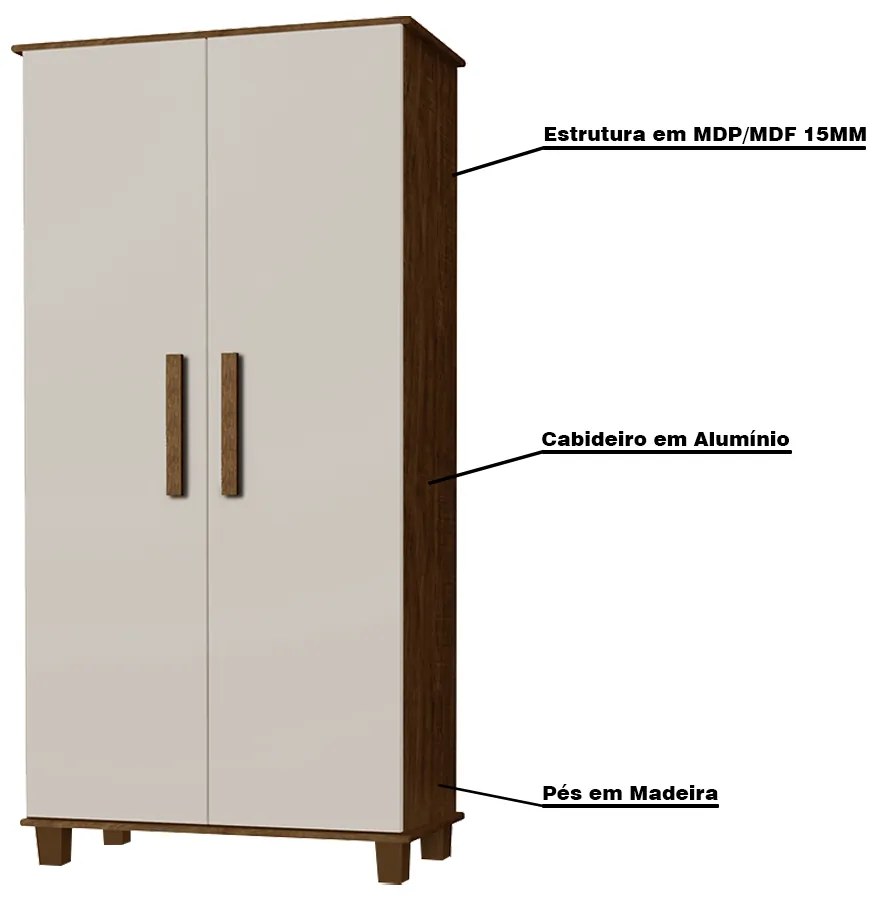 Armário Organizador 2 Portas Nicolau Malbec/Off White G37 - Gran Belo