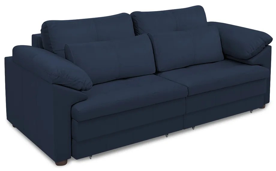 Sofá Retrátil Elétrico Sala de Estar Nolan Bipartido 215cm Conforto Premium em Couro Azul Marinho G58 - Gran Belo