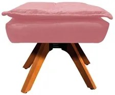 Puff Decorativo Sala de Estar Base Giratória Giromad Opla Suede Rose -