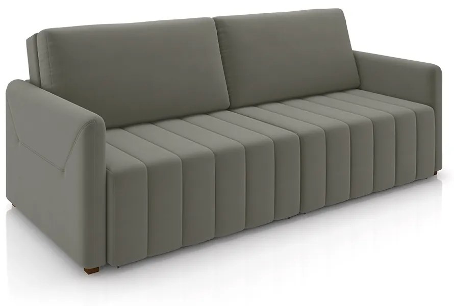 Sofá-Cama Decorativo Retrátil Thanos 2 Lugares 192cm Veludo Grafite G45 - Gran Belo
