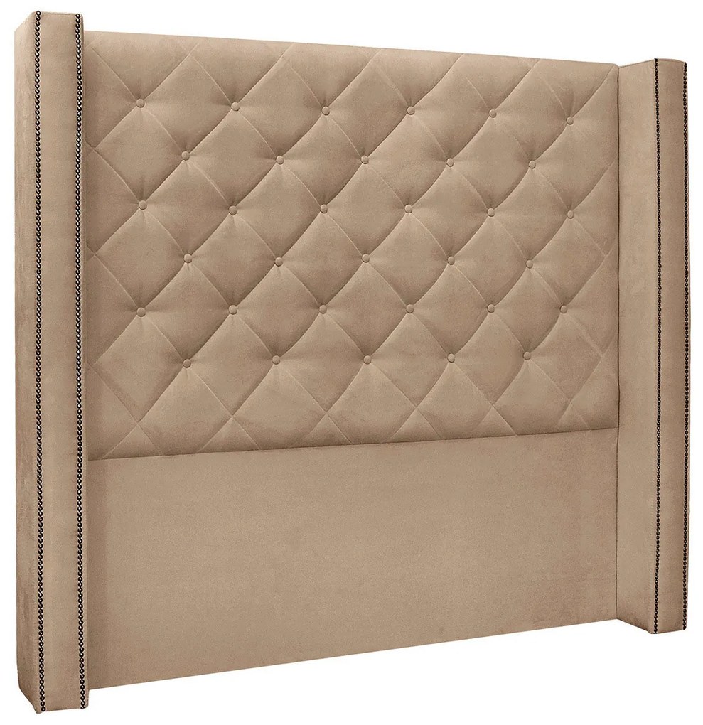 Kit Cabeceira e Recamier Egito SPZ 195cm Suede - ADJ Decor