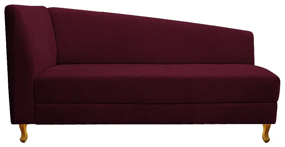 Recamier Valéria 140cm Lado Direito Suede Bordô - ADJ Decor