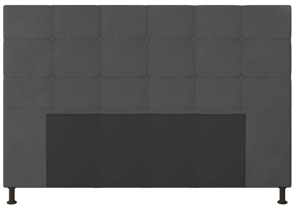 Cabeceira Stambul Para Cama Box Queen 160 cm Suede Grafite - D'Rossi