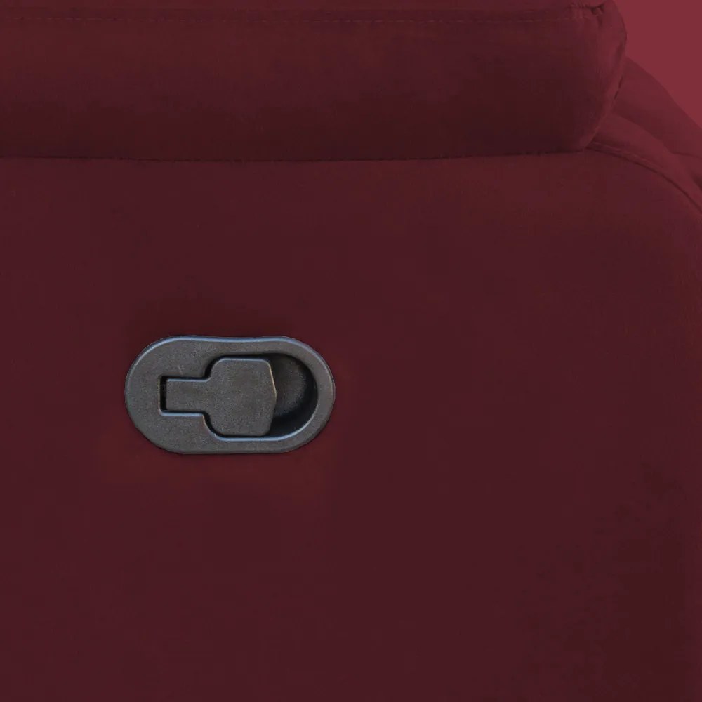 Poltrona Decorativa Magnum Reclinável Manual Suede Bordô