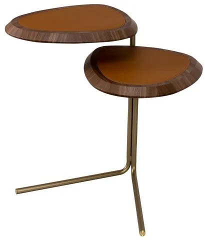 Mesa Apoio Oásis Duo Nogueira Caramelo Base Bronze - 78093 Sun House