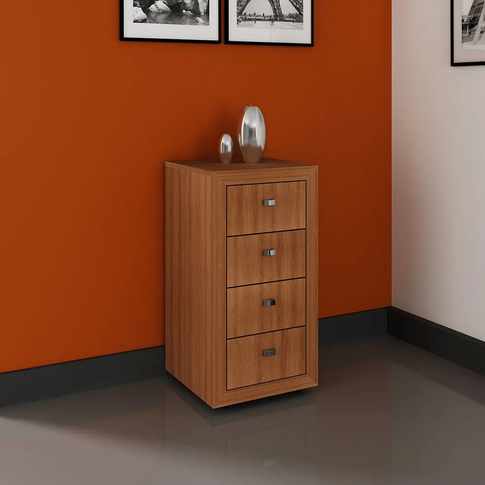 Gaveteiro para Escritório Home Office ME4133 MDP Amendoa G69 - Gran Belo