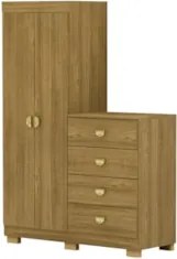 Guarda Roupa Cômoda 4 Gavetas 120cm Cristal Nature - Vila Rica