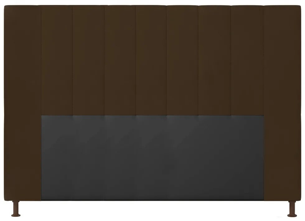 Cabeceira Solteiro Cama Box 90cm para Quarto Malibu Suede M11 - D'Rossi - Marrom