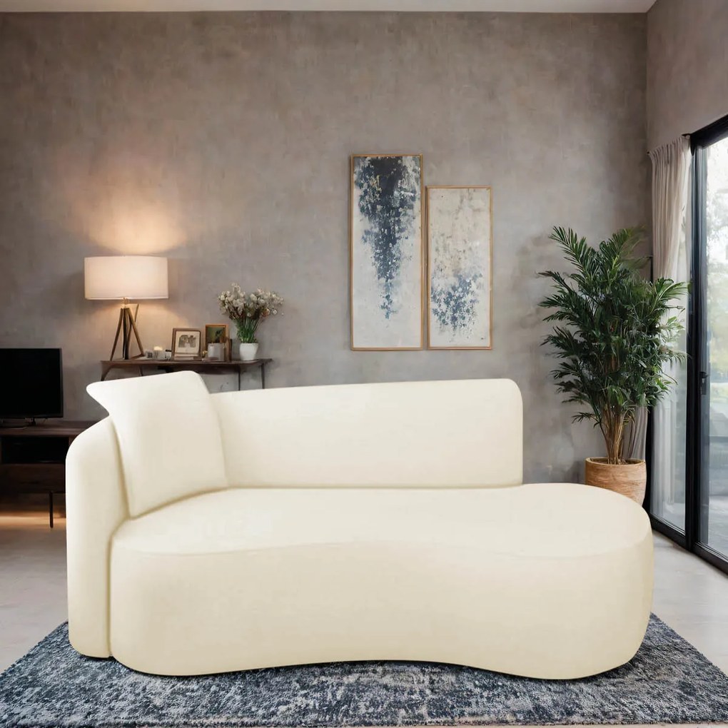 Divã Recamier Suíça Curvo Sala Recepção 150cm Ld Bouclé