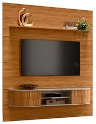 Painel para TV 75 Pol com Bancada Suspensa 208cm Ararati M01 Fendi/Nat