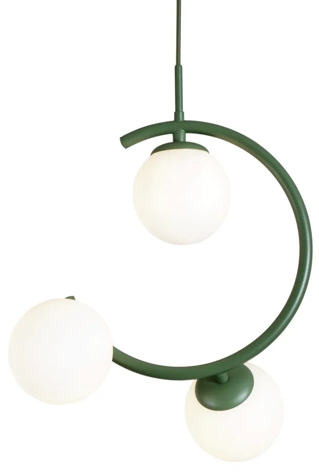 Pendente Astral 42,5X30X23Cm 3Xg9 Globo Ø12Cm - Usina 16941/3 (PT / CP-M - Preto Texturizado / Champagne Metálico, FOSCO)