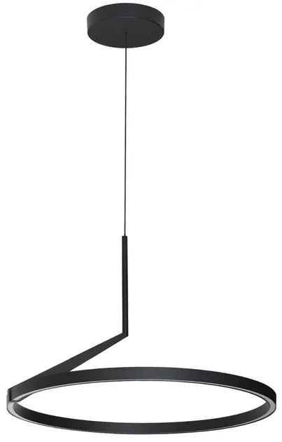 Pendente Led Dimerizavel Aluminio 30W 3000K Circle - PRETO