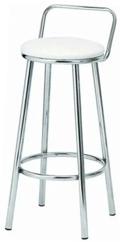 Banqueta Compass Assento Courino Branco Cromada 92 cm (ALT) - 55782 Sun House