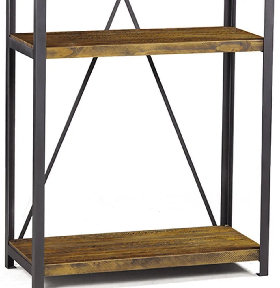 Estante Baviera com 3 Prateleiras Grafite/Rustic Brown G54 - Gran Belo