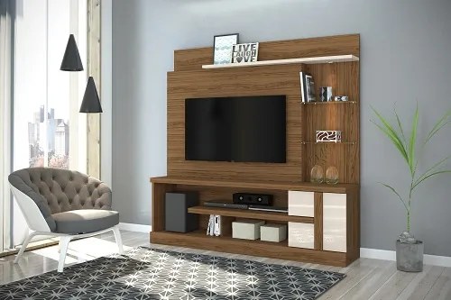 Home Theater Alan Naturale/Off White - Madetec Móveis