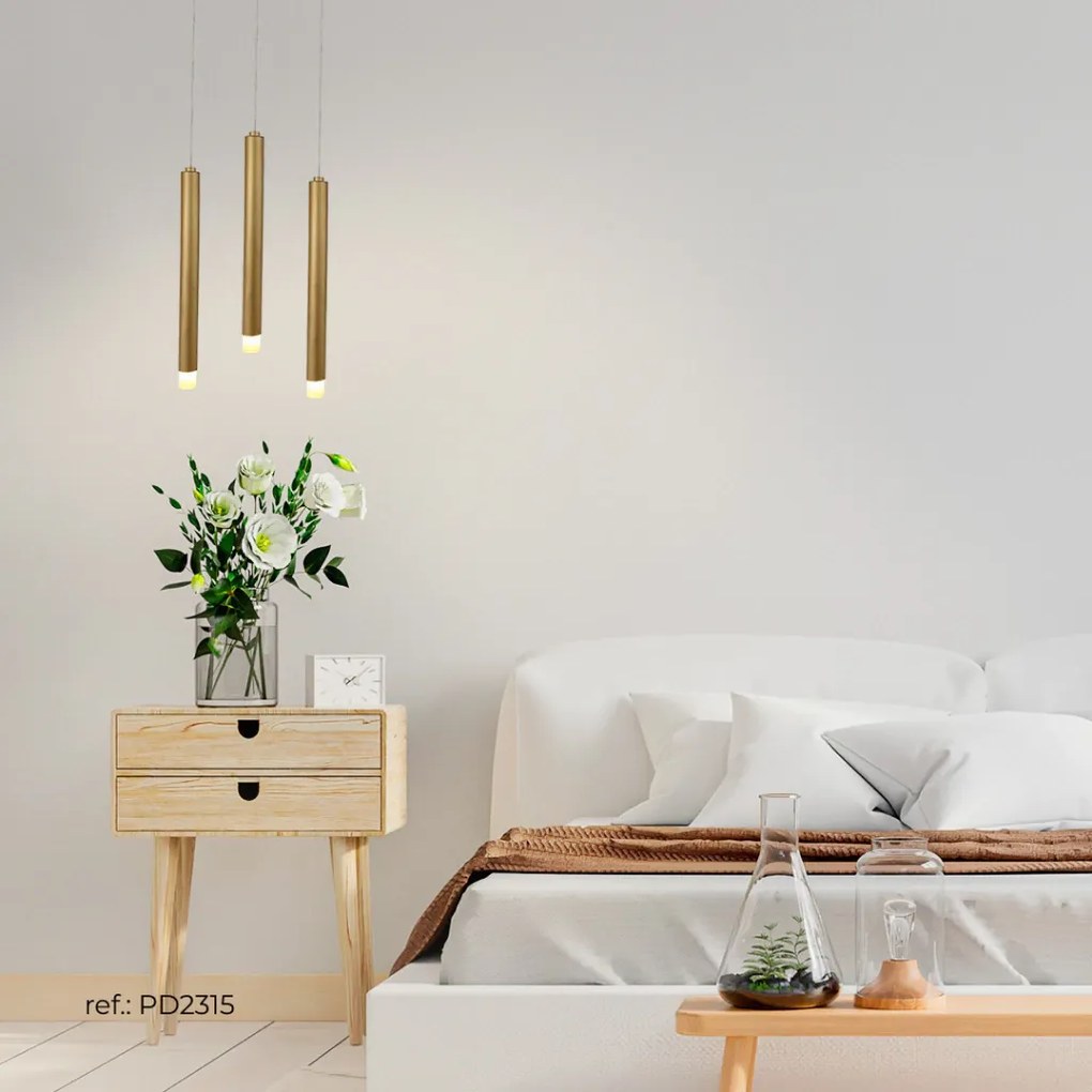 Pendente Tubo Ø2,9X30Cm Ponteira Acrílico 1Xled 5W - Qimporta Pd2315 (BRANCO, 110v)