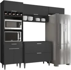 Armário de Cozinha CP04 Para Pia 100cm Pérola Z34 Preto     - Mpozenat