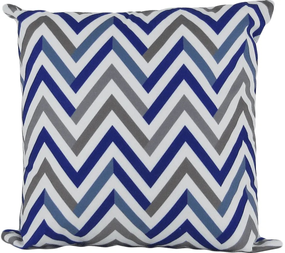 Capa almofada LYON Veludo estampado Chevron Azul 50x50cm