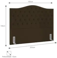Cabeceira Cama Box Casal King 195cm Siena Z37 Suede Marrom - Mpozenato