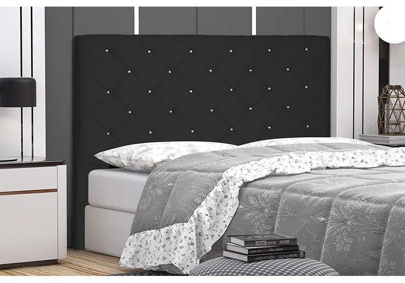 Cabeceira Cama Box Casal King 195cm Tânia Suede Preto - Sheep Estofados - Preto