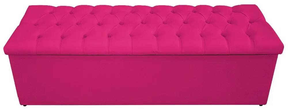 Recamier Baú Estofada Mel 160 cm Queen Size Com Capitonê Suede Pink - ADJ Decor