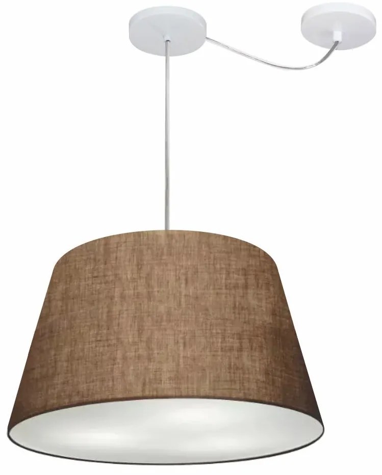 Lustre Pendente Cone Com Desvio Md-4279 Cúpula  21/30x40cm Café - Bivolt