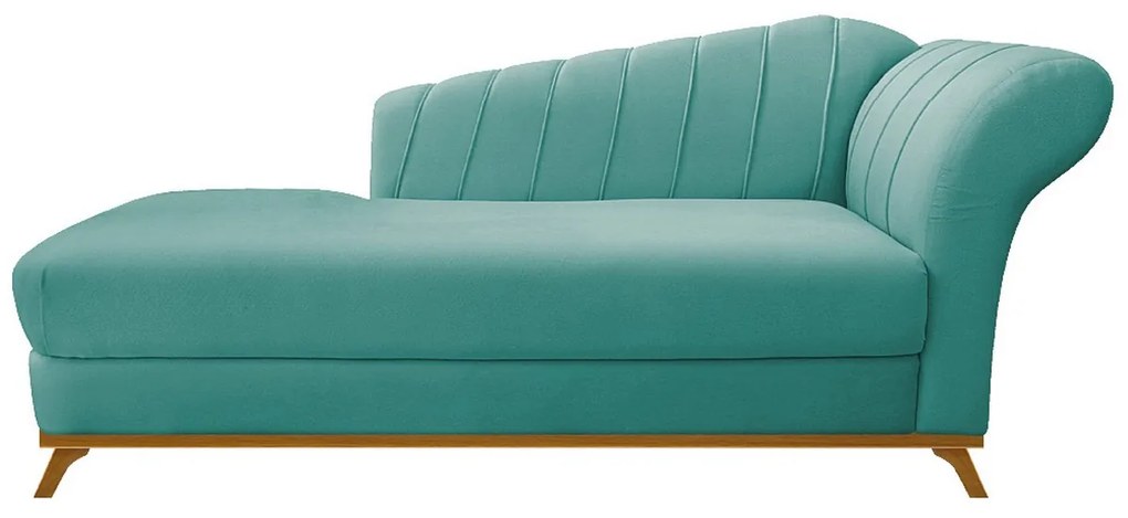 Recamier Vanessa 160cm Lado Esquerdo Suede Azul Tiffany - ADJ Decor