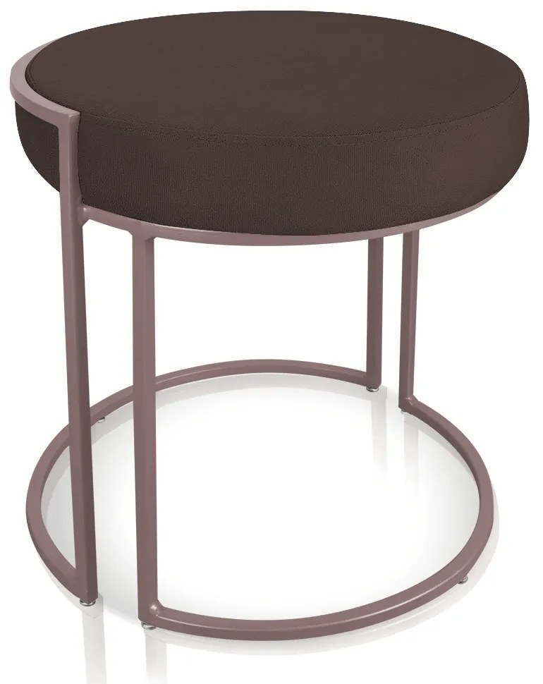 Puff Love Suede Marrom Base Industrial Rosê