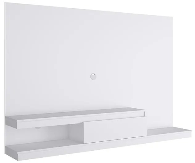 Painel Home Suspenso Sala Para Tv 1 Gaveta 3 Prateleiras - Branco