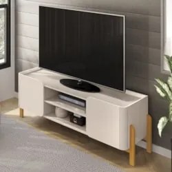 Rack Bancada de TV 65 Pol 180cm Chest D04 Off White/Cedro - Mpozenato