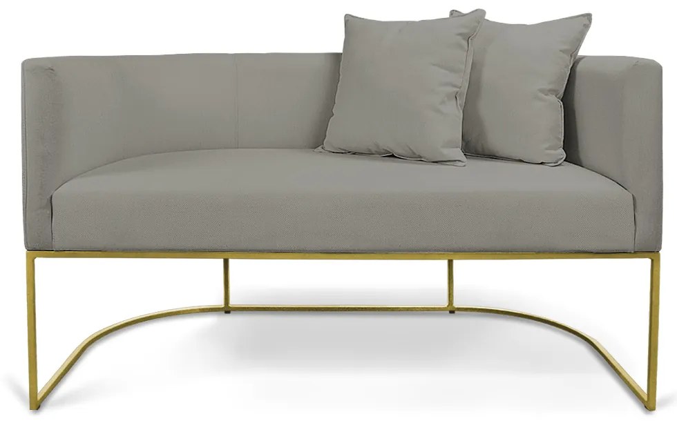 Namoradeira Paola 02 Lugares Linho Base Metálica Dourado D03 - D'Rossi - A26 Grafite