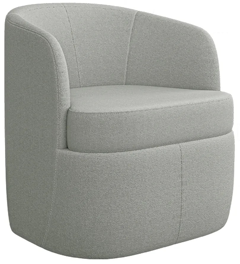 Poltrona Decorativa Design Moderno Bel Sala de Estar Base Giratória Bouclê Cinza G33 - Gran Belo