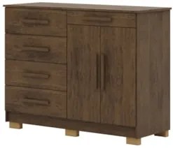 Cômoda Quarto Sapateira 2 Portas 4 Gavetas Lírio Imbuia V02 - Mpozenat