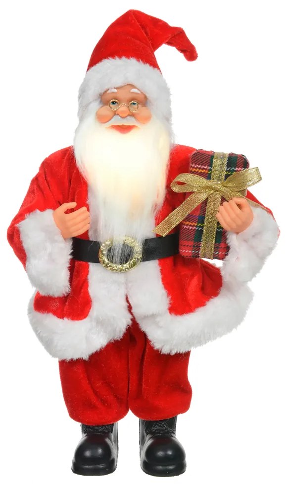 Papai Noel Decorativo com Led Vermelho e Branco 30x15 cm F04 - D'Rossi