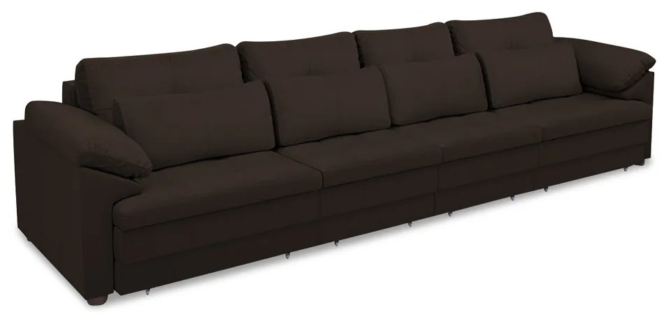 Sofá Retrátil Manual Sala de Estar Nolan Bipartido 339cm Conforto Premium em Couro Marrom G58 - Gran Belo