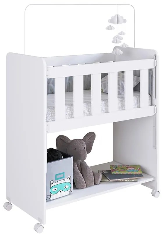 Berço Infantil Mini Cama Multifuncional Escrivaninha Branco