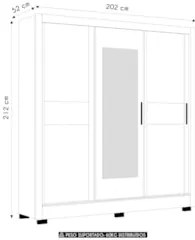 Guarda Roupa Casal 202cm Com Espelho Arden Freijó/Off Z17    - Mpozena