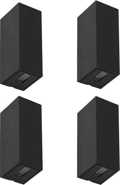 Kit 4 Arandelas LED Abs 5W 3000K Ip65 2 Fachos Fechados Flux