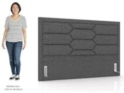 Cabeceira Cama Box Casal King 195cm Texas Z37 Linho Cinza Escuro - Mpo