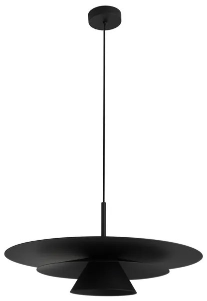 Pendente Led Aluminio Preto 7W 2700K 60Cm Plie