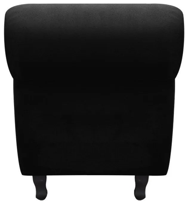 Recamier com Baú Itália Namoradeira Calçadeira Suede Preto - D'Rossi