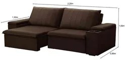 Sofá Retrátil Reclinável 3 Lugares 225cm Baluart F05 Veludo Marrom - M