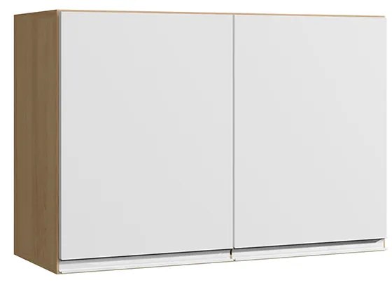 Armário Cozinha Aéreo 81cm com 2 Portas Leticia A01 - D'Rossi - Amendoa e Branco