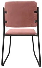 Cadeira Estofada Lunis Veludo 402 F02 Rosa - Mpozenato