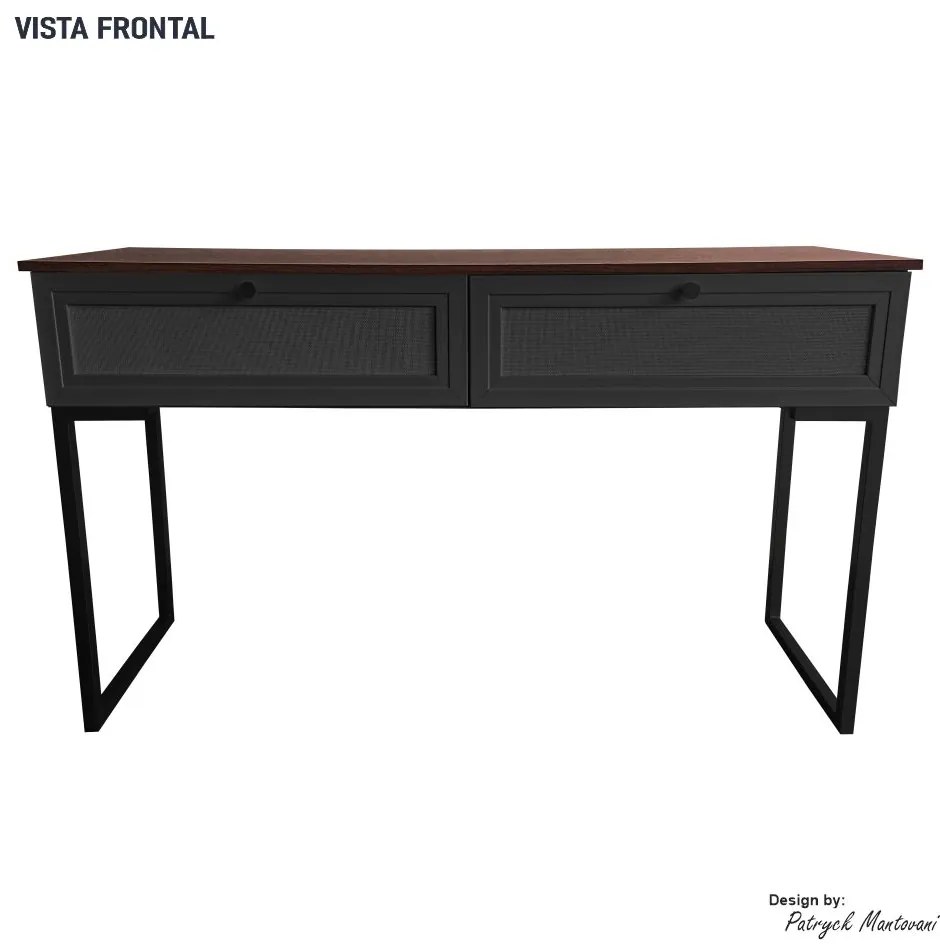 Aparador com Pé de Ferro Iron 136cm Imbuia/Preto - Vizzato - Preto