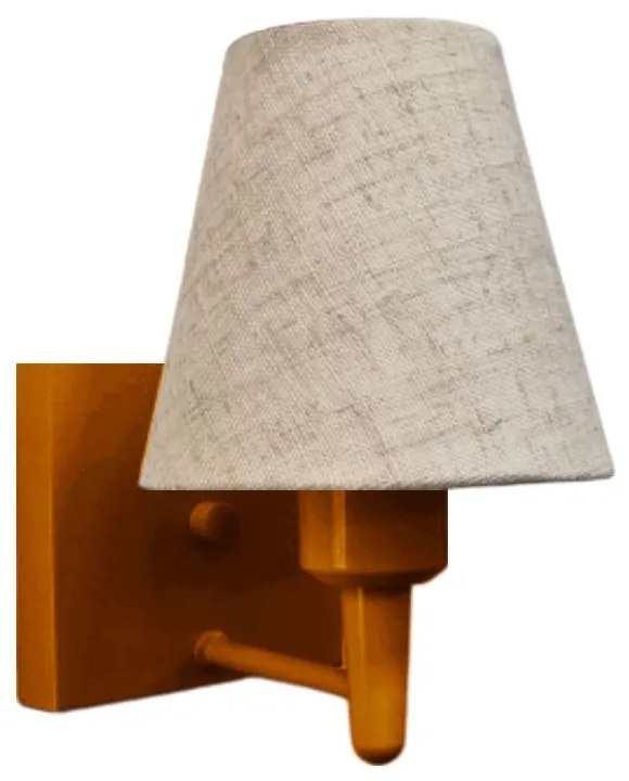 Arandela Quadrada Md-2034 Cobre Cúpula em Tecido Cone Rustico Bege - Bivolt